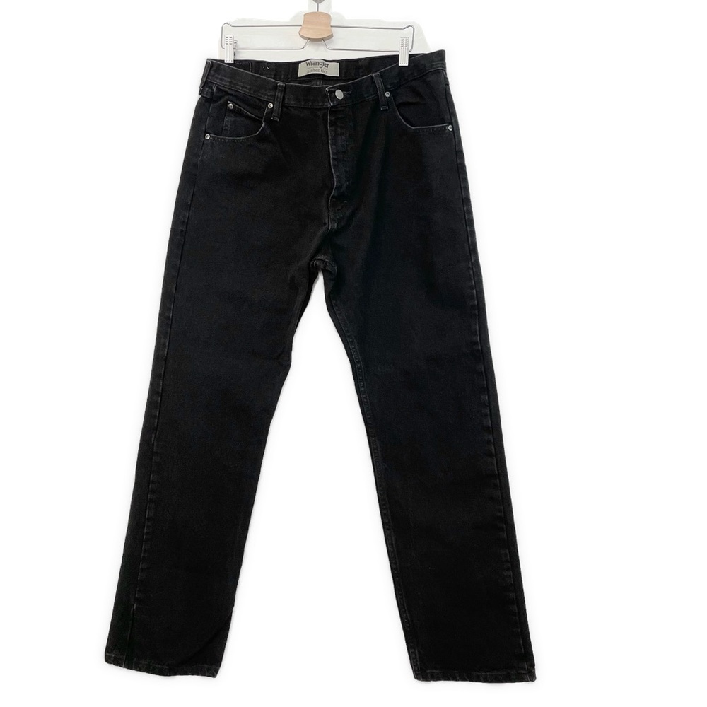 Wrangler- Men's Straight Black Jeans- 38x32